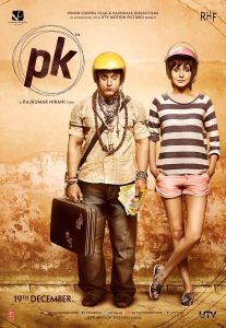 Affiche du film Bollywood PK avec Aamir Khan, satire sur les religions et traditions en Inde