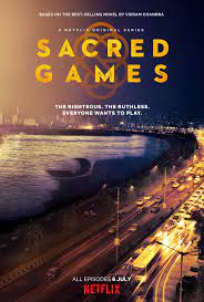 Affiche de la série Sacred Games sur Netflix, thriller policier indien sombre se déroulant à Mumbai